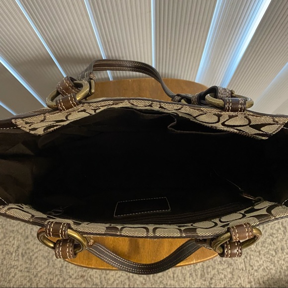 Brown Mixed Patterned Coach Bag - Picture 3 of 3